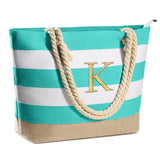 YOOLIFE Beach Bags for Women - Monogram Beach Tote Swim Pool Bag, Travel Essentials Personalized Birthday Gifts for Women Her Friend Female Girlfriend Graduation Mothers Day Gifts Idea K