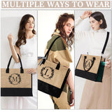 YOOLIFE Gifts for Women Her - Birthday Gifts for Women Mom Daughter Sister Friends Teacher, Personalized Initial Tote Bag, Womens Canvas Tote Bag, Letter A