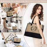 YOOLIFE Gifts for Women Her - Birthday Gifts for Women Mom Daughter Sister Friends Teacher, Personalized Initial Tote Bag, Womens Canvas Tote Bag, Letter A