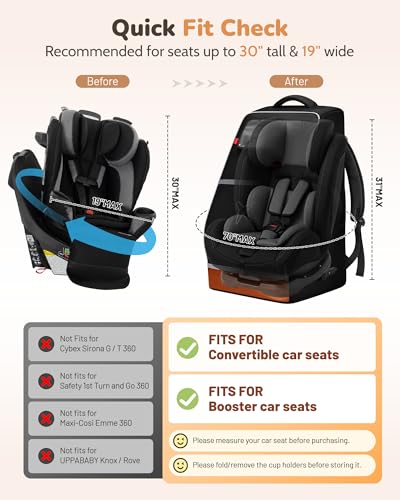YOREPEK Car Seat Travel Bag for 360 Rotating Convertible Seats