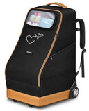 YOREPEK Foldable Car Seat Travel Bag for Airplane with 2 Wheels