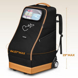 YOREPEK Foldable Car Seat Travel Bag for Airplane with 2 Wheels