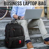 YOREPEK Large Backpack for Men, Extra Large Laptop Backpacks for Men Women, Water Resistant Travel Backpack Airline Approved Business Work Bag Fits 15.6 Inch Computer, Black