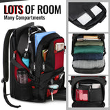 YOREPEK Large Backpack for Men, Extra Large Laptop Backpacks for Men Women, Water Resistant Travel Backpack Airline Approved Business Work Bag Fits 17 Inch Computer, Black