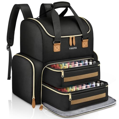 YOREPEK Large Nail Polish Organizer Case Backpack Holds 96 to 100+ Bottles