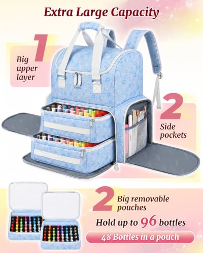YOREPEK Nail Polish Backpack for Manicurist, Holds 96 to 100+ Bottles