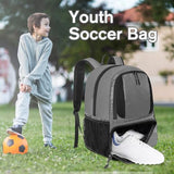 YOREPEK Soccer Backpack, Soccer Bag with Ball Holder and Shoe Compartment