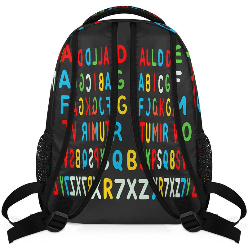 YPPAHHHH Education Alphabet School Bag Backpack College Bookbag, Rainbow Letter Laptop Backpacks Computer Bag Travel Hiking Camping Daypack for Women Girls Men Boys Students