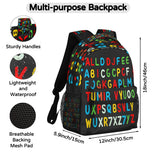 YPPAHHHH Education Alphabet School Bag Backpack College Bookbag, Rainbow Letter Laptop Backpacks Computer Bag Travel Hiking Camping Daypack for Women Girls Men Boys Students