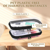 YQBRAO 2PCS Zippered Hard Pouch Double,Portable Waterproof Cosmetic Bag with Zipper,DIY Storage Organizer Bins,Hard Plastic Case,Clear Zipper Bags for Organizing,Pencil Case