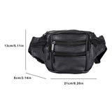 YRMLYMOP Leather Fanny Pack For Men & Women Belt Bag With Adjustable Waist Belt, Lightweight Fanny Pack Comes With Multiple Zippered Pockets Easy Carry Any Phone,Wallet (black)