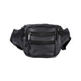 YRMLYMOP Leather Fanny Pack For Men & Women Belt Bag With Adjustable Waist Belt, Lightweight Fanny Pack Comes With Multiple Zippered Pockets Easy Carry Any Phone,Wallet (black)