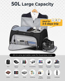 Ytonet Convertible Garment Bags for Travel, 50L Carry on Garment Duffle Bag for Men Women, 3 in 1 Suit Travel Bag Hanging Clothes for Business with Shoe Pocket, Waterproof Pocket, Black