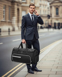 Ytonet Convertible Garment Bags for Travel, 50L Carry on Garment Duffle Bag for Men Women, 3 in 1 Suit Travel Bag Hanging Clothes for Business with Shoe Pocket, Waterproof Pocket, Black