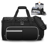 Ytonet Convertible Garment Bags for Travel, 50L Carry on Garment Duffle Bag for Men Women, 3 in 1 Suit Travel Bag Hanging Clothes for Business with Shoe Pocket, Waterproof Pocket, Black
