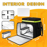 Ytonet Food Delivery Backpack with 7 Cup Holders, Extra Large Insulated Delivery Bags for Hot/Cold Food, Expandable Insulated Pizza Bag for Bike Fits for Uber Eat, Grubhub, Doordash, Black