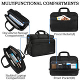 Ytonet Laptop Briefcases for Men, 17 Inch Expandable Briefcase Computer Bags for Laptop for Men, Water Resistant Multi Compartments Men's Work Bag with Luggage Strap for Bussiness Travel, Black