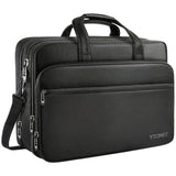 Ytonet Laptop Briefcases for Men, 17 Inch Expandable Briefcase Computer Bags for Laptop for Men, Water Resistant Multi Compartments Men's Work Bag with Luggage Strap for Bussiness Travel, Black