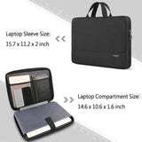 Ytonet Laptop Case 15.6 Inch, Water Resistant Laptop Bag Sleeve for Men Women Slim Coputer Cover TSA Computer Case Carrying Bag with Handle, Compatible with Lenovo HP Dell Apple Notebooks Black
