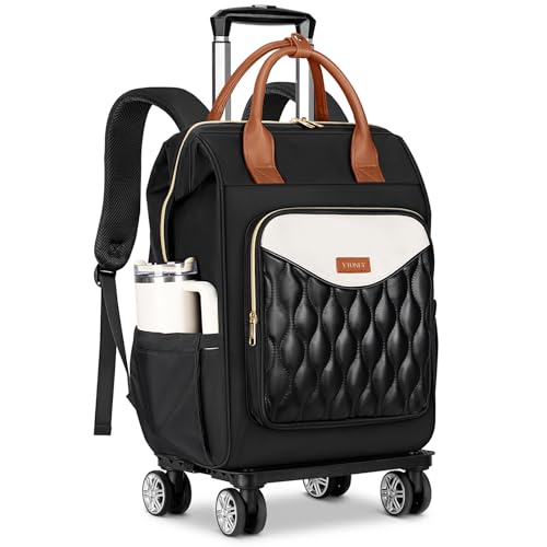 Ytonet Rolling Backpack for Women, 15.6 In Rolling Laptop Backpack with 4 Spinner Wheels, 2 In 1 Roller Travel Backpacks with | Backpacks4Less