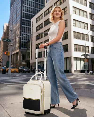 Ytonet Rolling Backpack for Women, 15.6 Inch Travel Backpack with Wheels, Stylish Rolling Laptop Bag, 2 In 1 Design Underseat Carry on Luggage for Work College Teacher