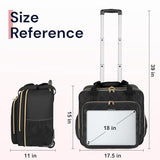 Ytonet Rolling Backpack for Women, 15.6/17.3 Inch Rolling Briefcase for Women, Laptop Backpack with Wheels Rolling Computer Bag for Work Travel College Business Wife Mom Teacher, Black