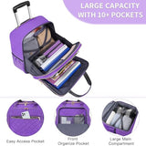 Ytonet Rolling Backpack for Women,15.6 Inch Travel Backpack with Wheels, Stylish Rolling Laptop Bag with Passport Holder, Dual-Opening Design, Underseat Carry on Luggage for Work College Teacher
