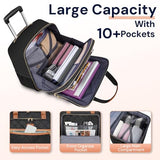 Ytonet Rolling Backpack for Women,15.6 Inch Travel Backpack with Wheels, Stylish Rolling Laptop Bag with Passport Holder, Dual-Opening Design, Underseat Carry on Luggage for Work College Teacher