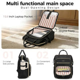 Ytonet Rolling Backpack for Women,15.6 Inch Travel Backpack with Wheels, Stylish Rolling Laptop Bag with Passport Holder, Dual-Opening Design, Underseat Carry on Luggage for Work College Teacher