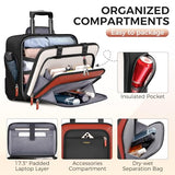 Ytonet Rolling Backpack for Women,15.6 Inch Travel Backpack with Wheels, Stylish Rolling Laptop Bag with Passport Holder, Dual-Opening Design, Underseat Carry on Luggage for Work College Teacher