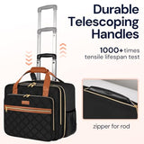Ytonet Rolling Backpack for Women,15.6 Inch Travel Backpack with Wheels, Stylish Rolling Laptop Bag with Passport Holder, Dual-Opening Design, Underseat Carry on Luggage for Work College Teacher