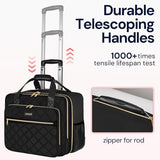 Ytonet Rolling Backpack for Women,15.6 Inch Travel Backpack with Wheels, Stylish Rolling Laptop Bag with Passport Holder, Dual-Opening Design, Underseat Carry on Luggage for Work College Teacher