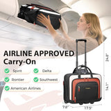 Ytonet Rolling Backpack for Women,15.6 Inch Travel Backpack with Wheels, Stylish Rolling Laptop Bag with Passport Holder, Dual-Opening Design, Underseat Carry on Luggage for Work College Teacher