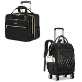 Ytonet Rolling Briefcase for Women, 17.3 Inch Laptop Bag with Wheels Rolling Computer Bag, 15.6 In Travel Backpack with 4 Spinner Wheels, Carry On Rolling Laptop Bag with Detachable Trolley
