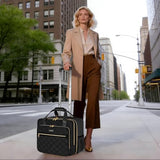 Ytonet Rolling Briefcase for Women, 17.3 Inch Laptop Bag with Wheels Rolling Computer Bag, 15.6 In Travel Backpack with 4 Spinner Wheels, Carry On Rolling Laptop Bag with Detachable Trolley