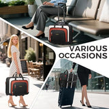 Ytonet Rolling Briefcase for Women with Lock, 17.3 Inch Carry On Laptop Bag with Wheels, 15.6 In Travel Backpack with 4 Spinner Wheels, Carry On Rolling Laptop Bag with Det