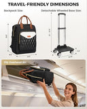 Ytonet Rolling Laptop Bag, 17.3'' Carry On Water Resistant Laptop Bag with Wheels, 15.6 In Rolling Laptop Backpack with 4 Spinner Wheels, 2 In 1 Roller Travel Backpacks with Detachable Trolley