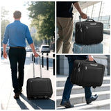 Ytonet Rolling Laptop Bag, 17.3'' Carry On Water Resistant Laptop Bag with Wheels, 15.6 In Rolling Laptop Backpack with 4 Spinner Wheels, 2 In 1 Roller Travel Backpacks with Detachable Trolley