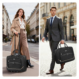 Ytonet Rolling Laptop Bag, 17.3 In Rolling Briefcase for Men Women with Accordion File Pockets, Anti Theft Laptop Bag with Wheels, Professional Roller Underseat Bag for Travel Work Teacher, Black