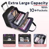 Ytonet Rolling Laptop Bag, 17.3 Inch Rolling Briefcase for Women, Water Resistant Computer Bag with Wheels for Work Travel College Business Overnight Wife Mom Teacher, Black Purple