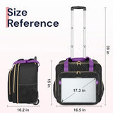 Ytonet Rolling Laptop Bag, 17.3 Inch Rolling Briefcase for Women, Water Resistant Computer Bag with Wheels for Work Travel College Business Overnight Wife Mom Teacher, Black Purple