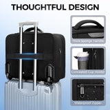 Ytonet Rolling Laptop Bag, Rolling Briefcase for Men Women with Cup Holder, 17.3'' Carry On Water Resistant Laptop Bag with Wheels, Overnight Roller Computer Bag for Work Travel Business College