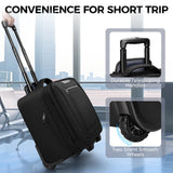Ytonet Rolling Laptop Bag, Rolling Briefcase for Men Women with Cup Holder, 17.3'' Carry On Water Resistant Laptop Bag with Wheels, Overnight Roller Computer Bag for Work Travel Business College
