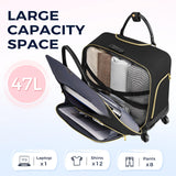 Ytonet Rolling Laptop Bag, Rolling Briefcase for Women with 4 Spinner Wheels, 17.3 Inch Briefcase for Women with Lock and Packing Cube, Laptop Bag with Wheels for Travel Work Business Teacher,Black