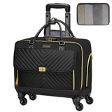 Ytonet Rolling Laptop Bag, Rolling Briefcase for Women with 4 Spinner Wheels, 17.3 Inch Briefcase for Women with Lock and Packing Cube, Laptop Bag with Wheels for Travel Work Business Teacher,Black