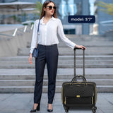 Ytonet Rolling Laptop Bag, Rolling Briefcase for Women with 4 Spinner Wheels, 17.3 Inch Briefcase for Women with Lock and Packing Cube, Laptop Bag with Wheels for Travel Work Business Teacher,Black