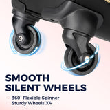 Ytonet Rolling Laptop Bag, Rolling Briefcase for Women with 4 Spinner Wheels, 17.3 Inch Briefcase for Women with Lock and Packing Cube, Laptop Bag with Wheels for Travel Work Business Teacher,Black