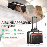 Ytonet Rolling Laptop Bag, Rolling Briefcase for Women with Lock, 17.3 Inch Carry On Laptop Bag with Wheels, Roller Bag with Insulated & Waterproof Pocket, Teacher Bag for Work Travel Business College