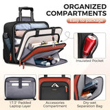 Ytonet Rolling Laptop Bag, Rolling Briefcase for Women with Lock, 17.3 Inch Carry On Laptop Bag with Wheels, Roller Bag with Insulated & Waterproof Pocket, Teacher Bag for Work Travel Business College