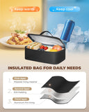 Ytonet Rolling Laptop Bag with Insulated Lunch Box, 15.6 In Rolling Briefcase for Women with Large Cup Holder, Detachable Trolley Roller Underseat Bags for Work, Office, Teacher, Travel, Black Beige